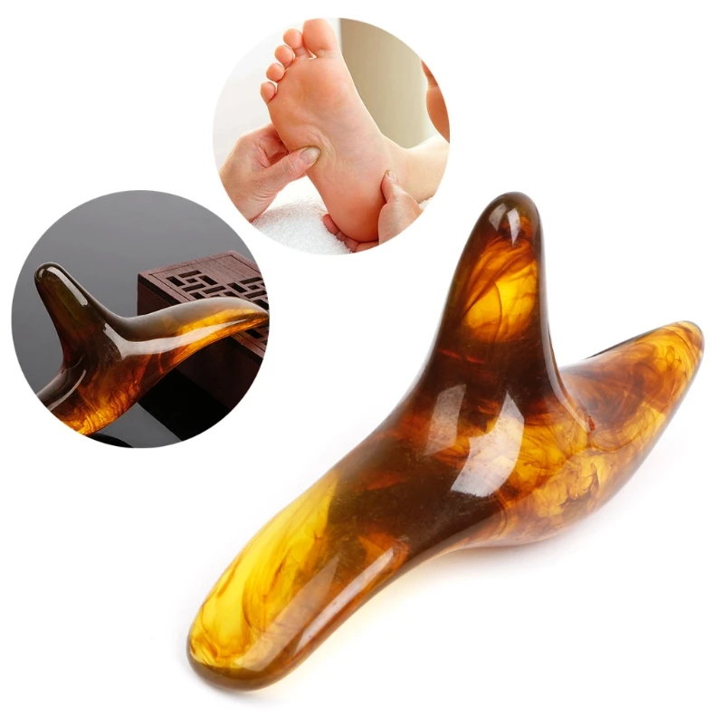 Herramienta de acupuntura Shiatsu masajeador de pies triangular de cera de resina ámbar Herramienta de acupuntura Shiatsu masajeador de pies triangular de cera de resina ámbar