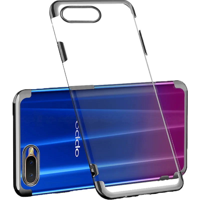 Черный UVR Роскошный чехол из ТПУ с покрытием для OPPO R15X RX17 Neo, мягкий чехол на заднюю панель для OPPO A3S K1, полная защита, мягкий силиконовый чехол - Цвет: Черный