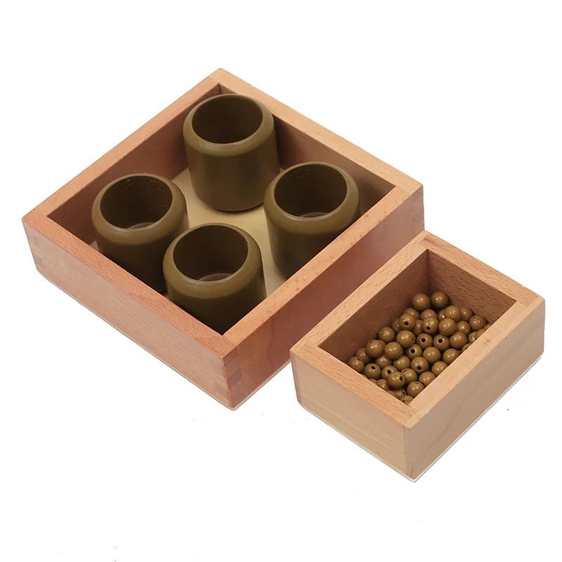 Montessori Kids Toy Baby Wood Golden Bead Materials Learning Educational Preschool Training