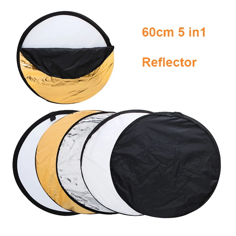 

60cm 5 in 1 Portable Collapsible Light Round Photography Reflector For Photo Studio Multi Photo Disc Flash Light Reflector