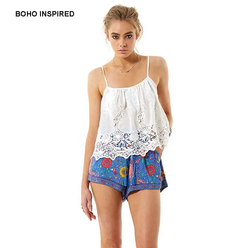 Boho Inspired Magnolia cami in white strapy embroidery cotton summer