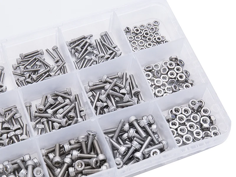 480Pcs/box M2 M2.5 M3 DIN912 304 Stainless Steel Hexagon Socket Head Cap Screws Bicycle Hex Bolts Kit | Обустройство дома