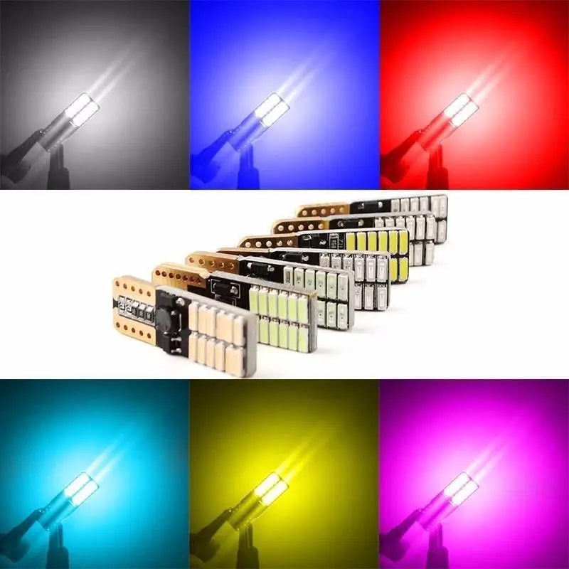 4 шт. Aqua Canbus Error Free 4014 T10 светодиодный 24smd Cuna Luz Bombilla W5W 194 168 (4014 турбо Can Bus &quotError Free&quot