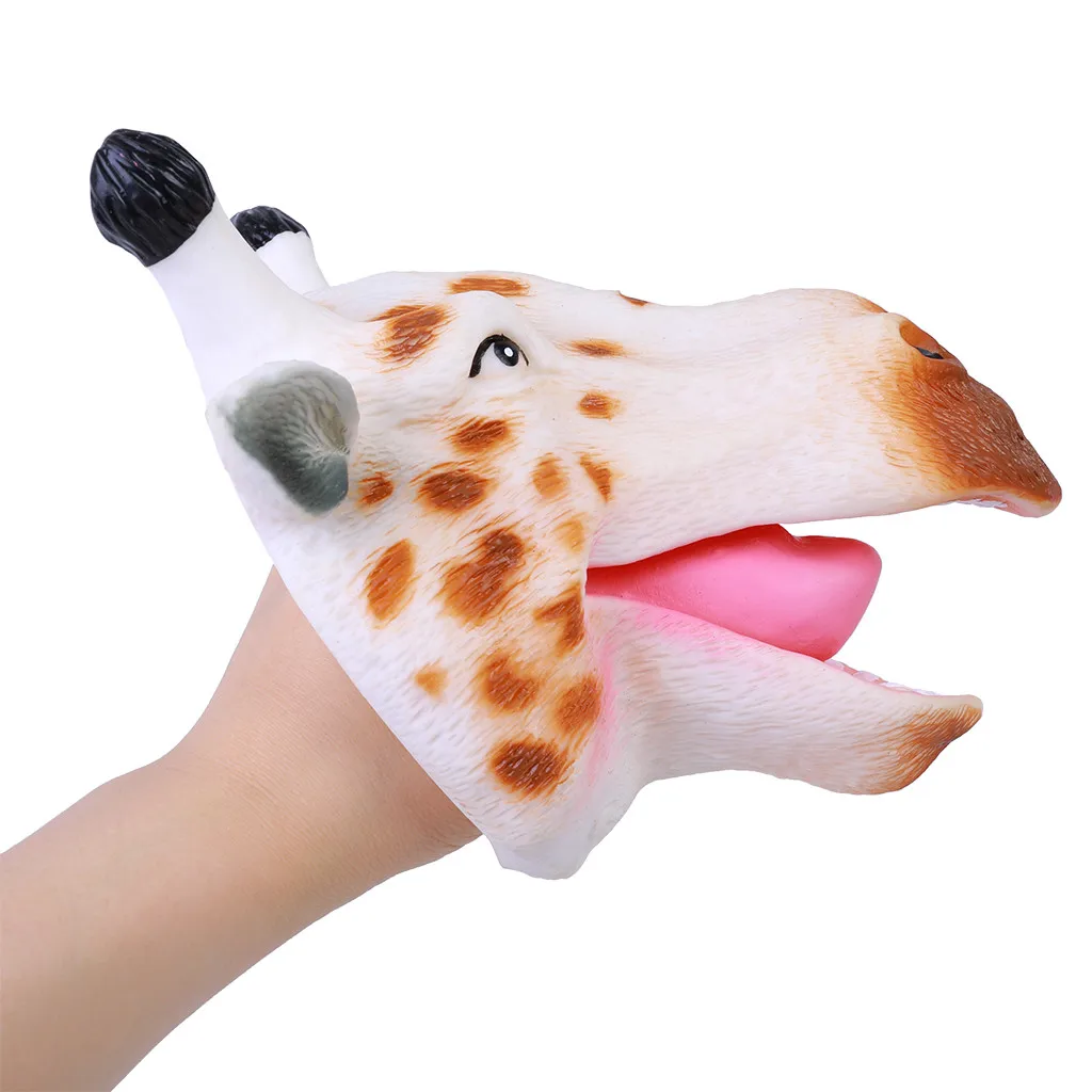Жираф Кукла-перчатка щенок из мягкой ткани младенец малыш ребенок игрушка для челюсти украшение для тортов поддельных животных игры для детей игрушки для детей