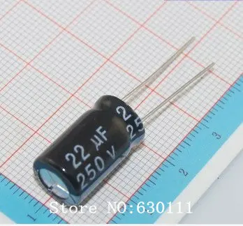 

100pcs 22UF 250V Electrolytic Capacitor 250V 22UF 10mm X17mm Free Shipping