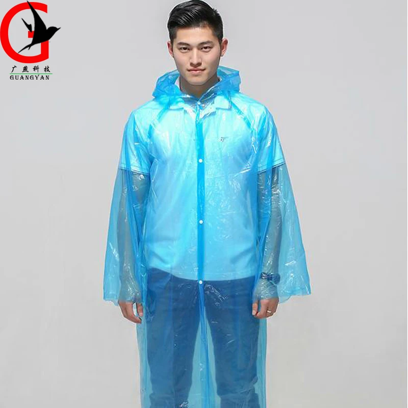 Fashion Women PE Transparent Raincoat Poncho Portable Light Raincoat