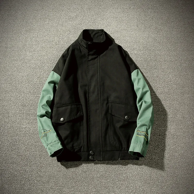 

Autumn Color Block Patchwork Hooded Jackets Men Hip Hop Hoodies Coats Male 2019 Casual Streetwear Outerwear