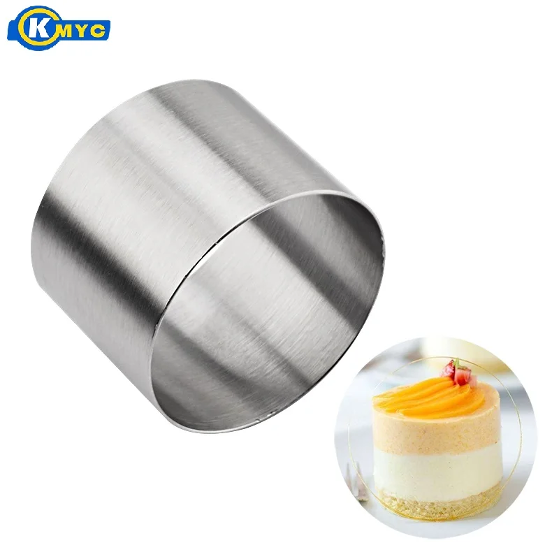 KMYC 2" Stainless Steel Mousse Cake Ring Mold Mini Round Smooth Cake