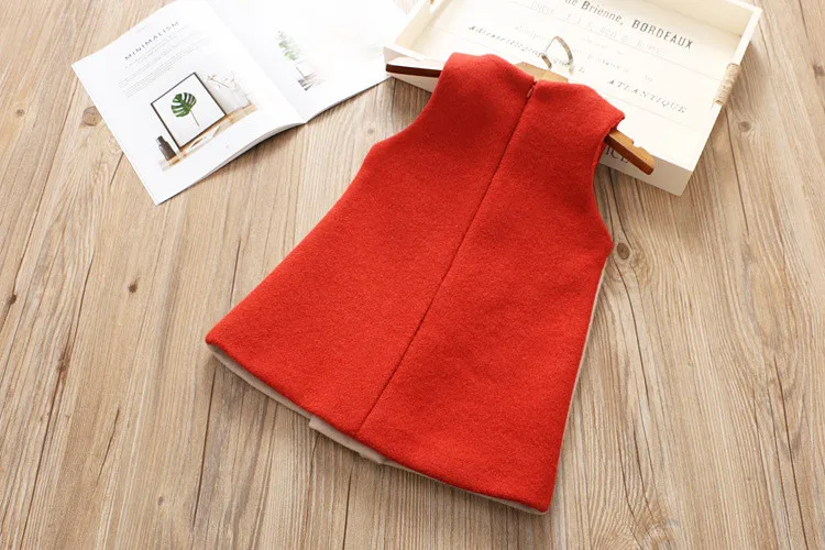 Christmas Dress Girl Cartoon Elk Children's Dress Festa 2018 Winter Warm A-line Pattern Dress Girls Party Dress Kids Sleeveless1001
