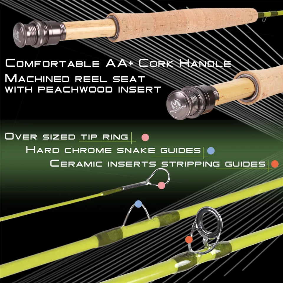 Maximumcatch 1-3WT Fly Rod 6-7.5FT средне-быстрый графит IM10 углеродный Fly Удочка Малый поток и ручей удочки