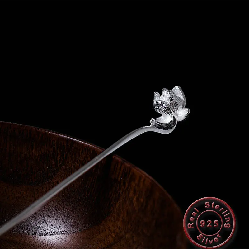

Amxiu Handmade Lotus Flower Hair Sticks 100% 925 Sterling Silver Hairpins Long Hair Jewelry For Women Girls Daily Accessories