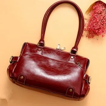 Sacs Noir En Femmes Sac Cuir Femme New Véritable Bandoulière Main marron bourgogne À Messenger Vintage Arrivalwomen 2018 6qfPgw
