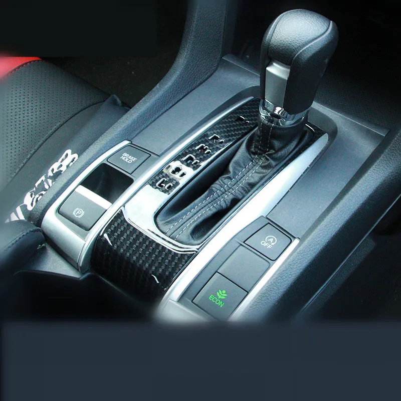 ABS Carbon Fiber Black and Silver Gearlever Alphabetic decoration for Honda Civic X 2016 2017 10th Sedan Coupe | Автомобили и