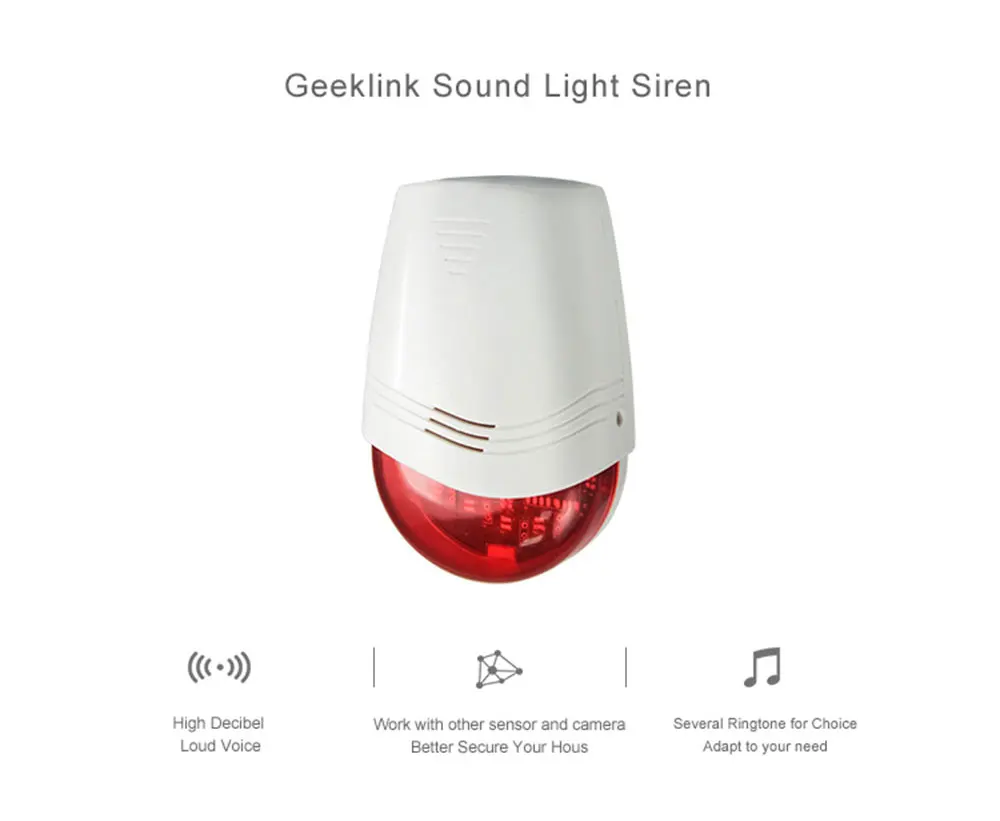 Geeklink GS-1 Senser Smart Home Intelligent Alarm alert warning sound light siren (2)