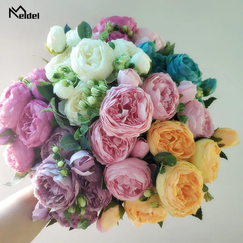 artificial flowers silk peonies bouquet  13