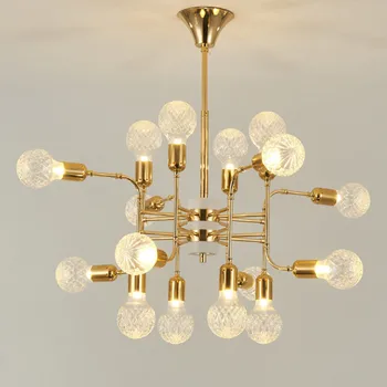 

Nordic Modern G9 LED Living Room Pendant Lamps Villa Cafe Glass Crystal Ball Deco Lighting Restaurant Hanging Light Fixtures