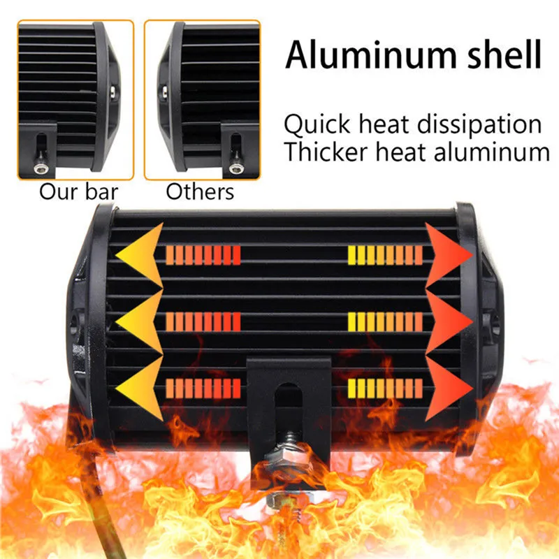 Высокий яркий долгий срок службы Бар луч дальнего света дюймов 5 светодио дный дюймов желтый светодиодный свет работы низкое потребление Туман лампа SUV Offroad#263682