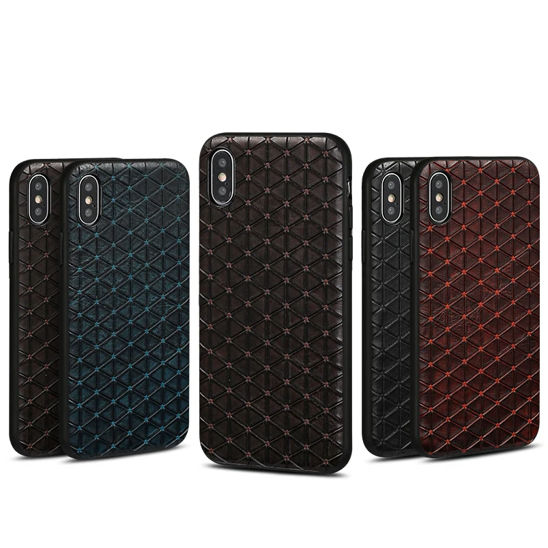 Чехол для телефона из натуральной кожи iPhone X чехол в деловом стиле с треугольной