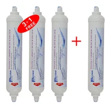 RO Системы/холодильник Замена встроенные фильтры скорлупы кокосового ореха Карбон-блок картриджа-1/" быстрый разъем(упаковка из 4