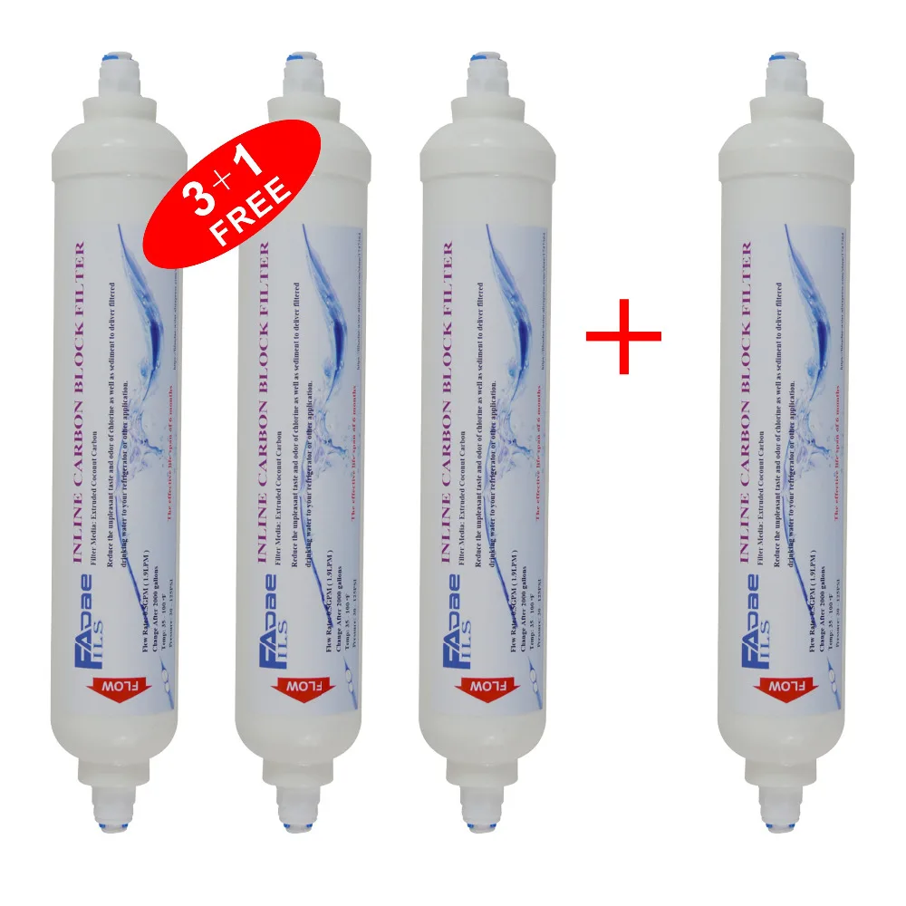 

(4pcs) Water Purifier/Refrigerator Spare Parts Inline Carbon Block Water Filters -Quick Connect