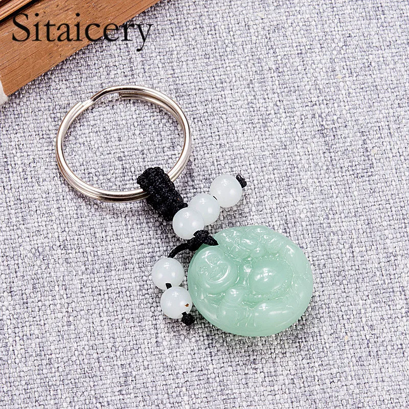 

Sitaicery 2PCS/Set Good Luck Keychain Drive Safe Keychains For Men Fathers Day Gifts Car Keys Accessories Key Ring Trinket
