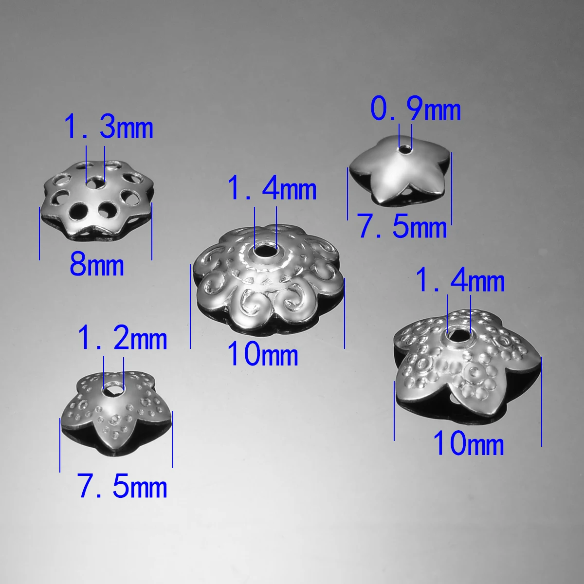 

FUNIQUE 50PCs Bead Caps Jewelry Finding Flower Antique Silver Stainless Steel Bead Cap For DIY Bracelet Necklace Jewelry Gift