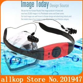 mp3 4gb waterproof player earphone surfing headset swimming fm radio sport