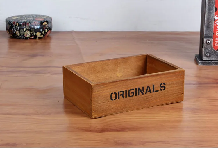 Домашний стол Декор многофункциональная коробка для хранения продуктовый винтажный мини-чехол продуктовый винтажный натуральный деревянный ящик для ювелирных изделий - Цвет: Темный хаки