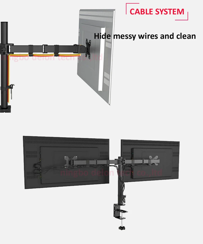 D-MOUNT DL-MS01 2" 13" полный движения двойной монитор Настольный кронштейн 2 экран держатель настольный ЖК-дисплей