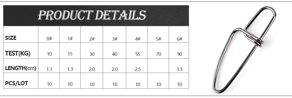 FTK 1 упаковка 10 шт./лот 0#-6# Рыболовный поворотный с поперечным замком защелкивающийся рыболовный крючок Приманка Разъем терминал рыболовные снасти