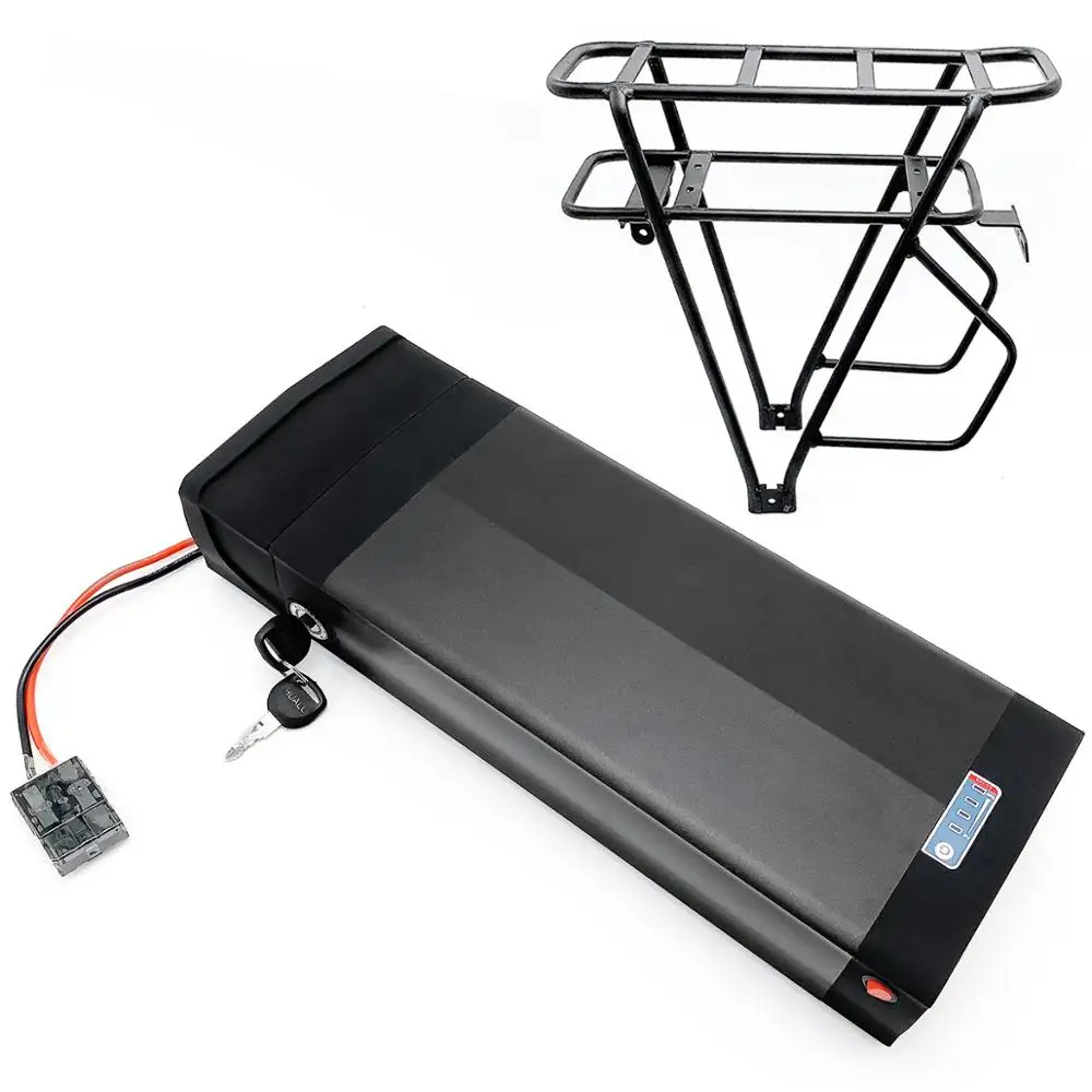 

NEW 48V 20AH Rear Rack EBike Li-ion Battery LED taillight For 1500W Electric Bicycle with USB port Rear frame 54.6V 2A Charger