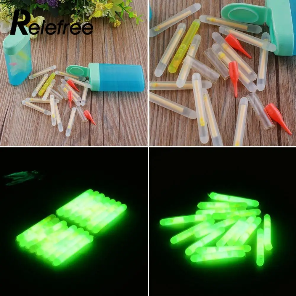 

Relefree 15pcs Mini Fishing Fluorescent Lightstick Night Float Clip On Dark Glow Stick