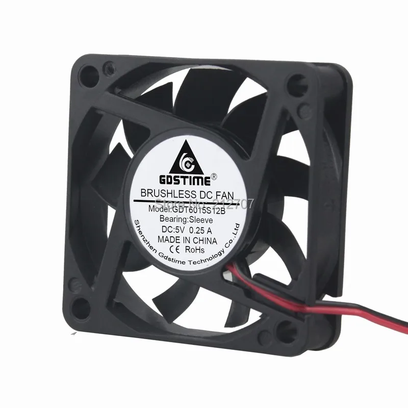 10 Pcs Gdstime DC 5V 2Pin 60mm 60x60x15mm Mini CPU Cooling Computer PC Case Fan | Компьютеры и офис