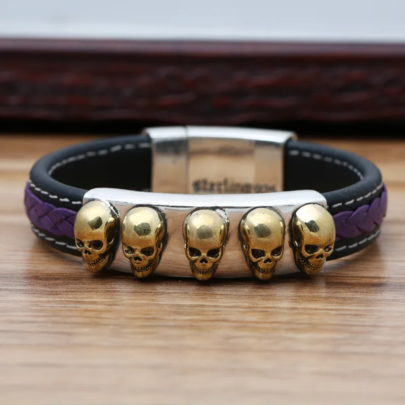 

Starfield S925 Sterling Silver Jewelry Male Female Models Skull Scalp Bracelet&Bracelet Homme