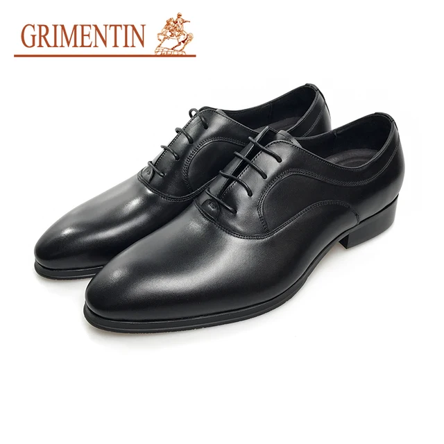 Grimentin Fashion Black Wedding Shoes Mens High Quality Leather Male Grimentin Fashion Black Wedding Shoes Mens High Quality Leather Male Lace Up