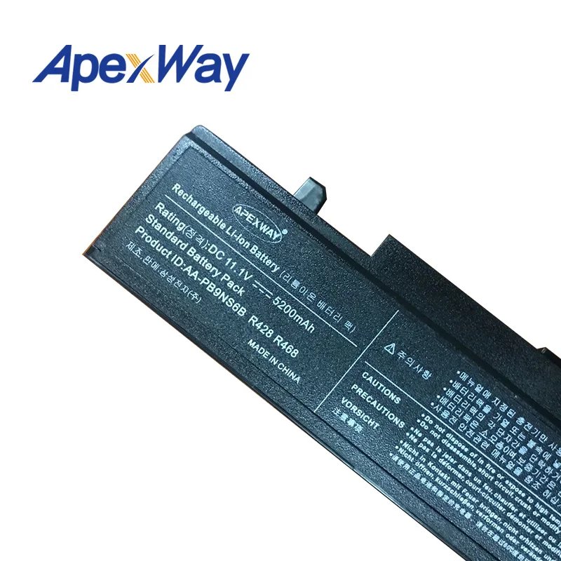 ApexWay ноутбук Батарея для SamSung R519 R525 RV508 R510 R528 R522 R458 R463 Q430 NP-R530 NP-R548 R462 R465 AA-PL9NC2B AA-PL9NC6B