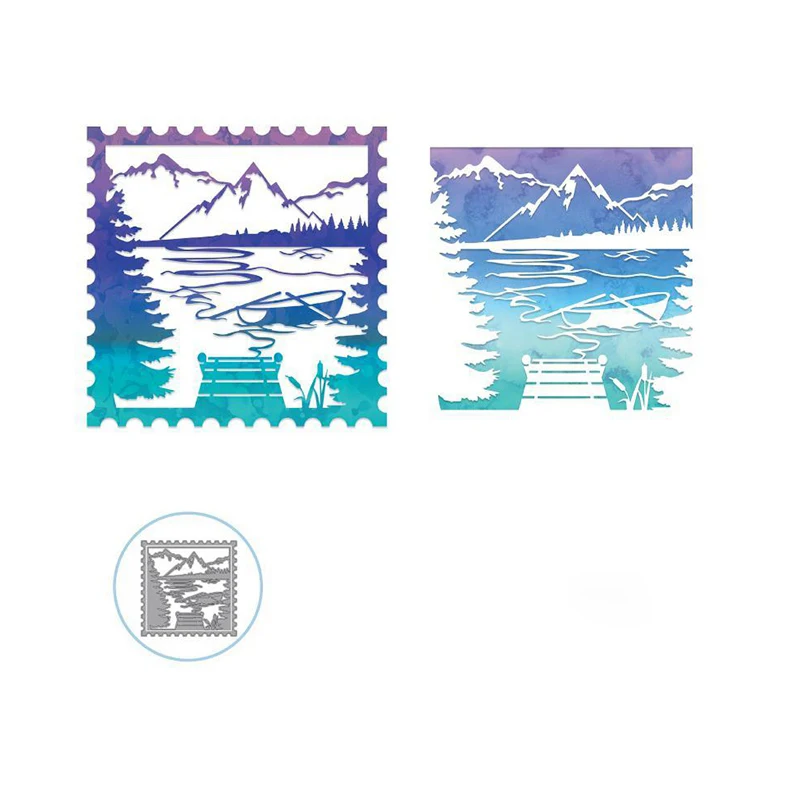 

Mountain And Water Landscape Pattern Cutting Dies Stencil Scrapbooking Embossing For Paper Card DIY Crafts Tool New 2018