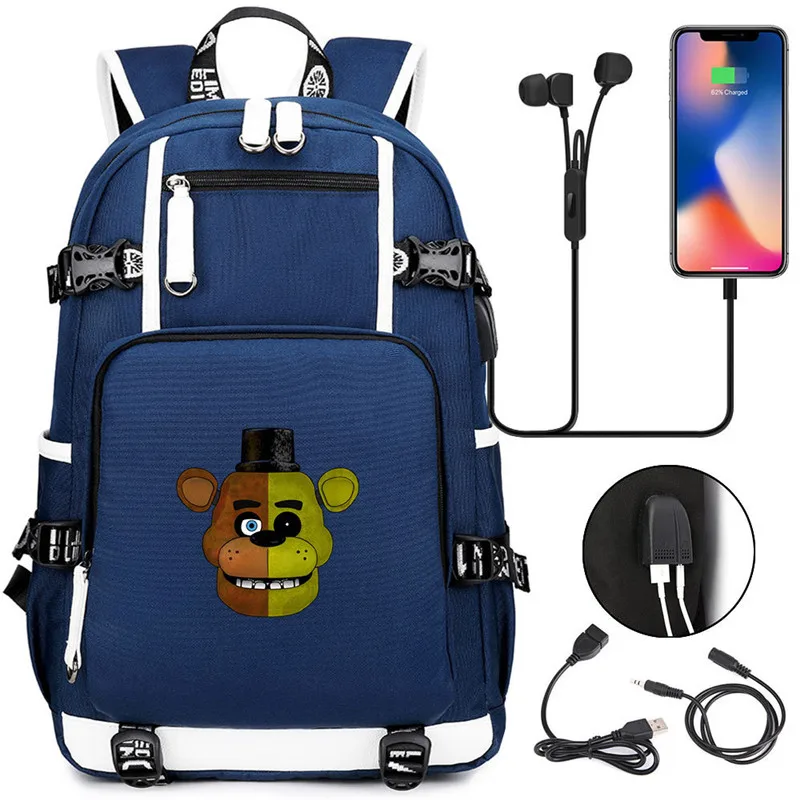 Style 10 Пять ночей у лисица Фредди Медведь Рюкзак для книг USB порт сумки ноутбук школы путешествия девочек рюкзак для мальчиков Mochila подарок - Цвет: Style 10