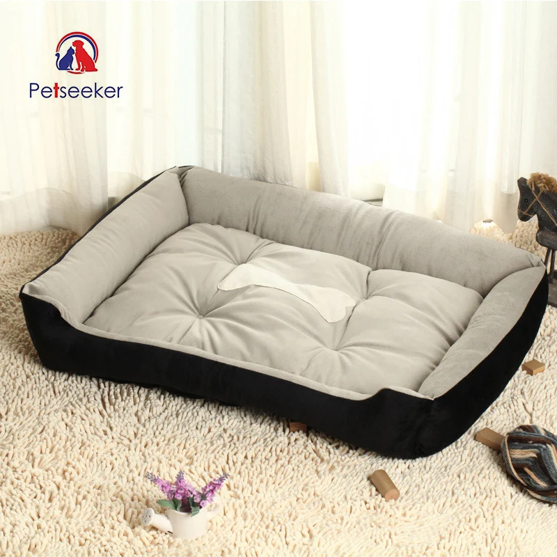 

6 Sizes Dog Bed Mats Kennels Soft Pet Dog Puppy Warm Bed House Bone Pattern Short Plush Cozy Nest Pad for Large Dogs Pet House