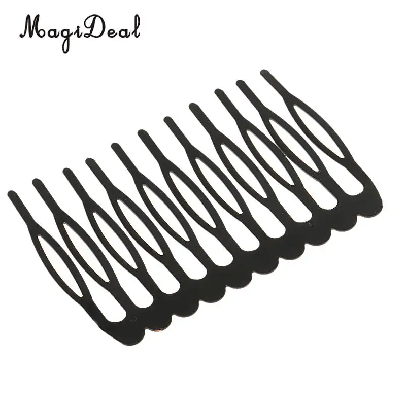 10pcs 10 Teeth Metal Black Hair Extension Clips Wig Combs Hair Pins Clips DIY for Women Beauty Styling Hair