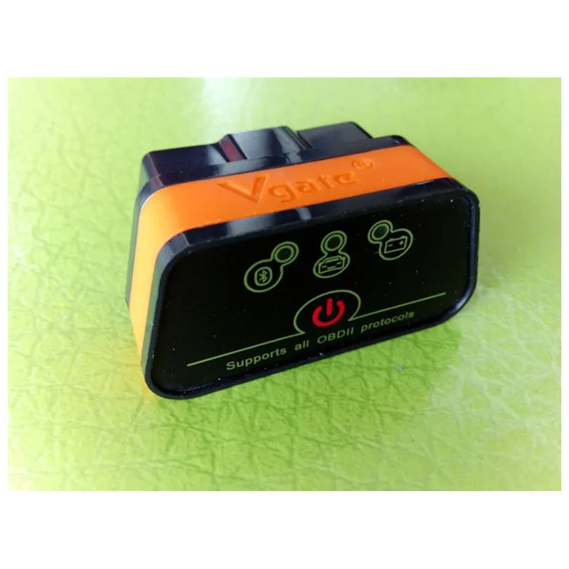 ELM327 OBD2 Bluetooth Vgate iCar2 Bluetooth уровень OBD2 разъем OBD 2 диагностический инструмент Поддержка Android - Цвет: black orange