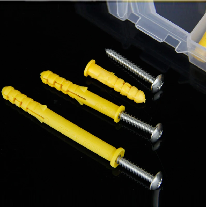 Plastic Self Drilling Drywall Ribbed Anchors with Phillips Self Tapping Screws 