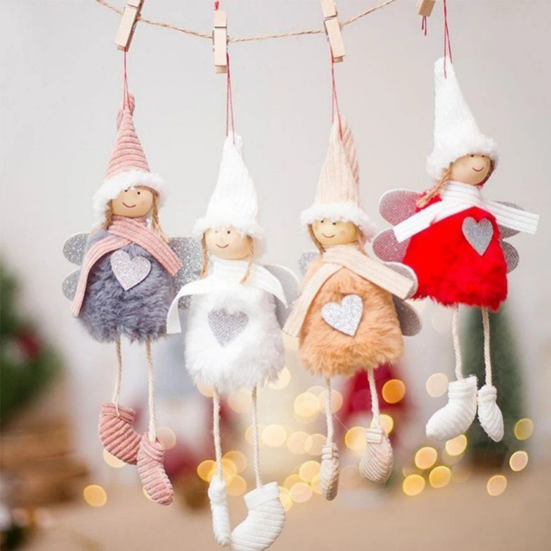 Christmas Angel Plush Doll Toy Christmas Tree Pendants Ornaments Home Decoration