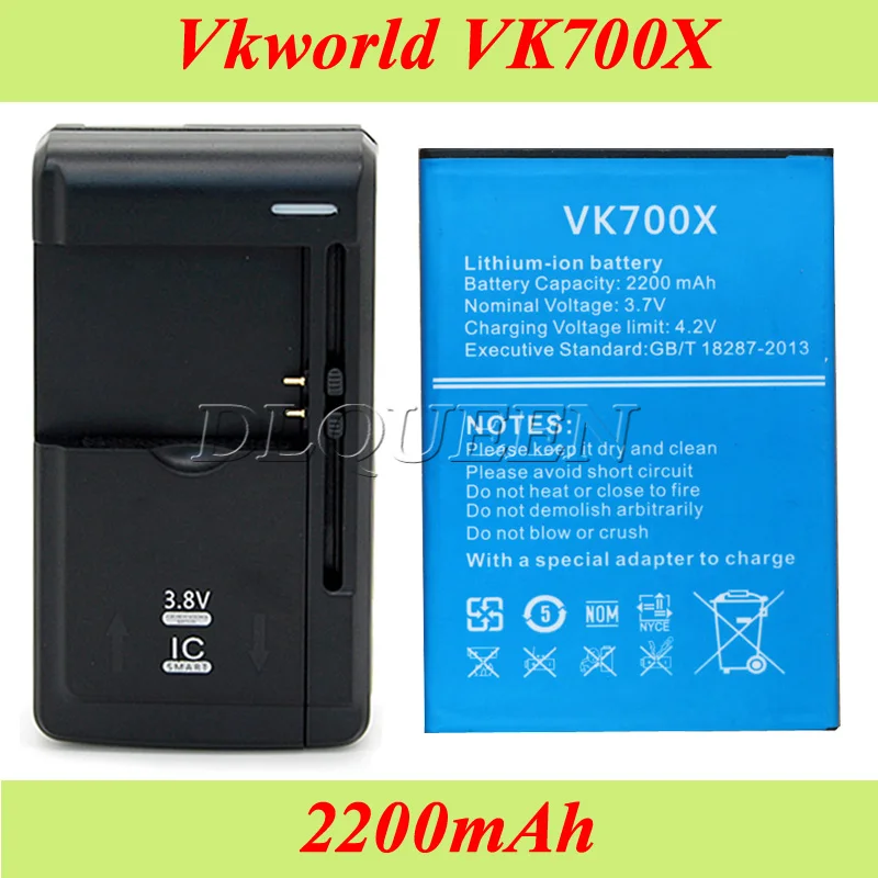 1 лот = шт. для Vkworld VK700X батарея 2200 мАч аккумуляторная AKKU + Универсальное зарядное