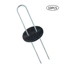 Garden Staples Plastic Landscape Lawn U Shaped Pin with Plastic Gasket for Anchoring Landscaping Ground Covering Weed Barrier