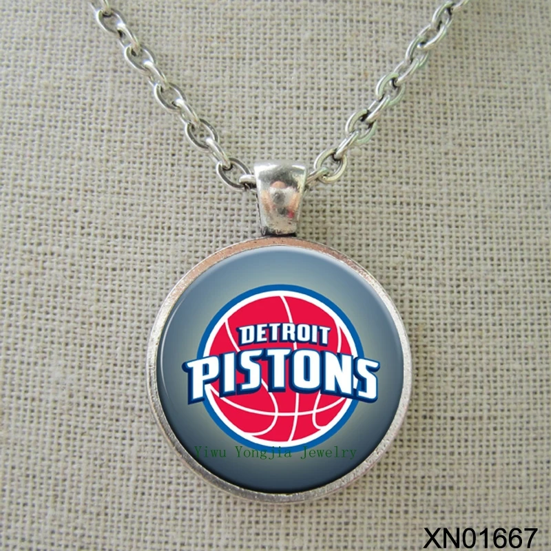 basketball jewelry sport team logo necklace team fans gift Detroit