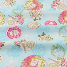 Домашний текстиль небесно-голубой хлопок ткань саржа постельные принадлежности лоскутное шитье скрапбукинг цветочный дизайн украшения тела