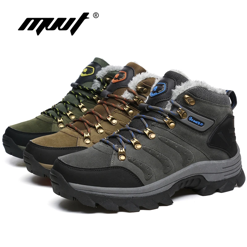 Men/'s Hiking Boots Outdoor Waterproof Trail Climbing Fur Shoes Sports Winter Hot