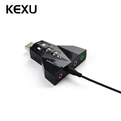 KEXU внешний канал 7,1 USB 3D звуковой карты аудио для портативных ПК для Macbook двойной Виртуальный 7,1 USB 2,0 адаптер микрофон BM-800