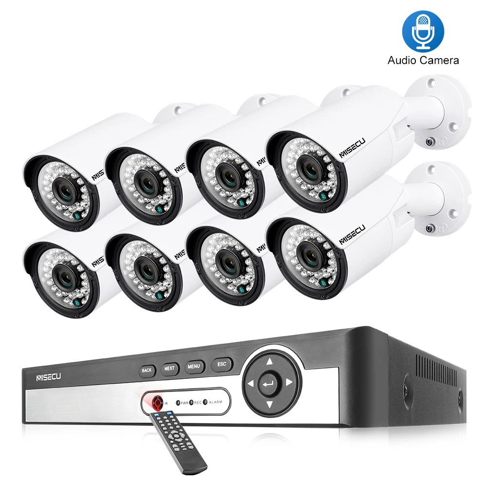 

8ch 1080P POE Kit H.265 System Audio Record CCTV Security Up to 16ch NVR 2MP Outdoor Waterproof IP Camera Video Surveillance Set